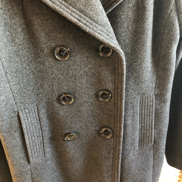 Kenneth Cole Reaction charcoal grey pea coat - Picture 2 of 7
